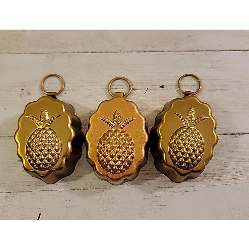 **3** Copper Color Pineapple Mold Jello Cake Candy Butter Hanging